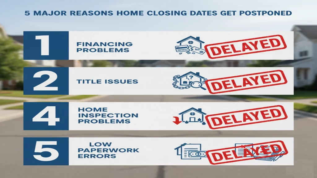 5 Major Reasons Home Closing Dates Get Postponed