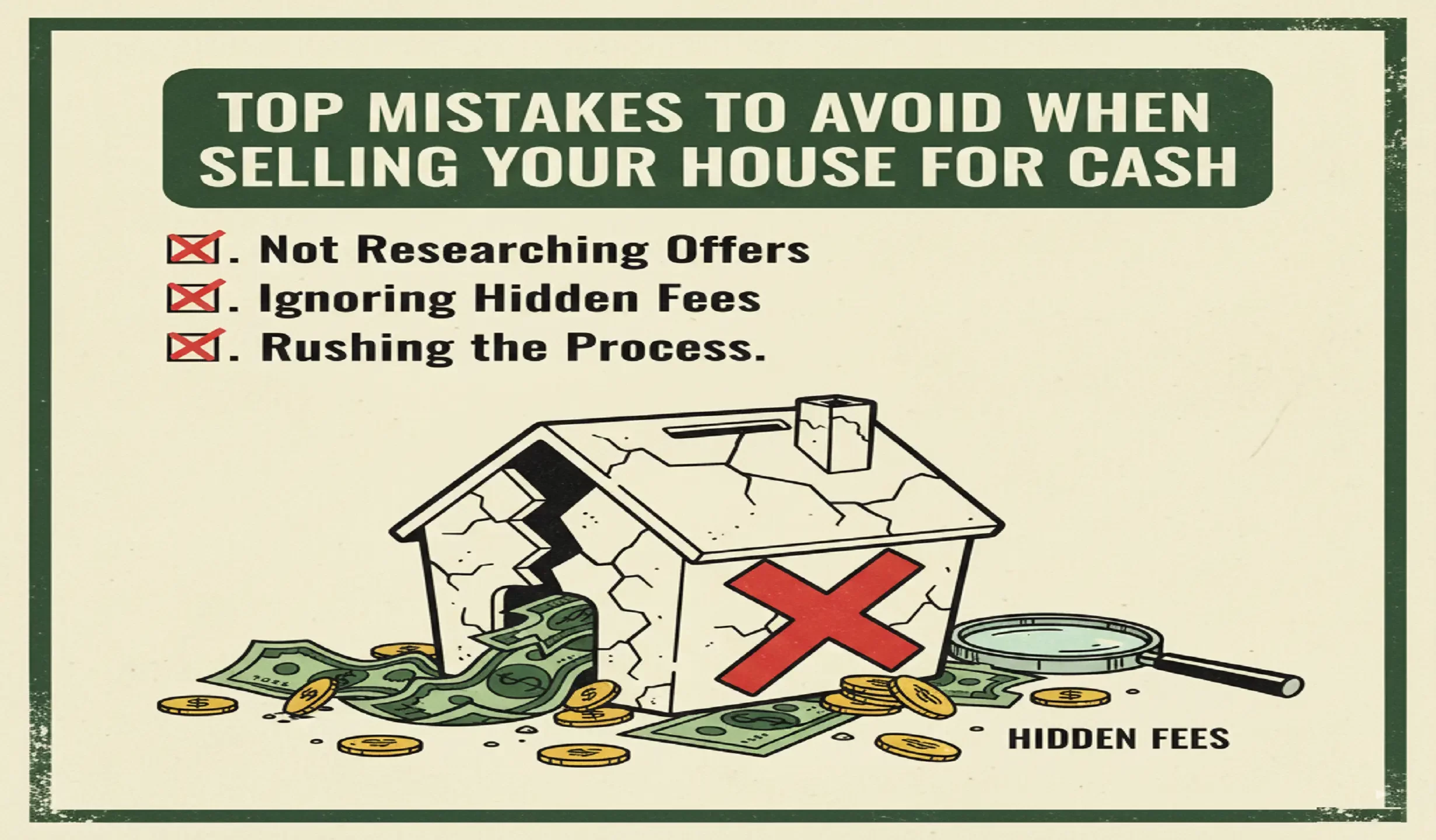 Top Mistakes to Avoid When Selling Your House for Cash