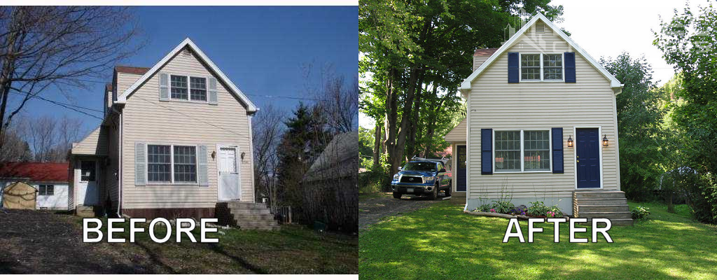 Exterior Before and After - Buffalo NY House