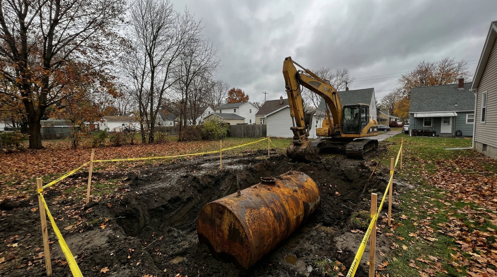Underground oil tank excavation Buffalo NY Erie County removal