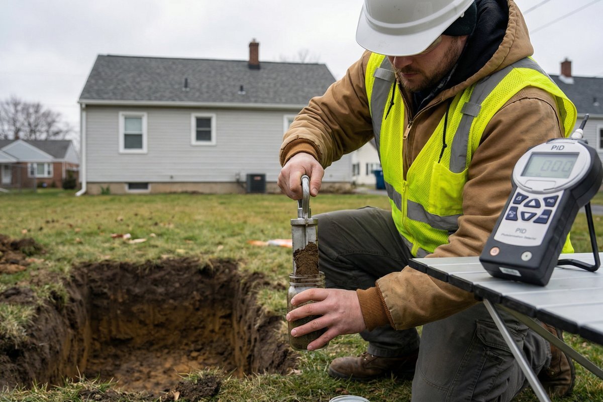 Licensed environmental contractor soil testing after oil tank removal Erie County NY