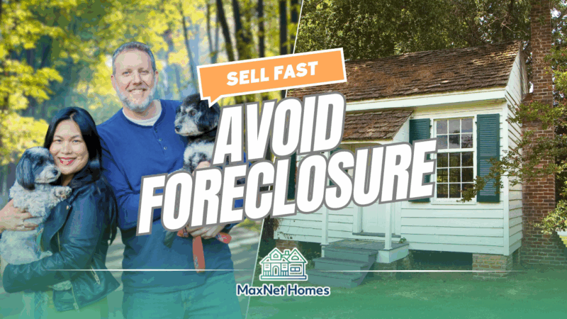 Thumbnail featuring Tricia Watts and her son Joshua on the left, with a split image of a distressed house on the right and overlay text that reads “Sell Fast, Avoid Foreclosure.”