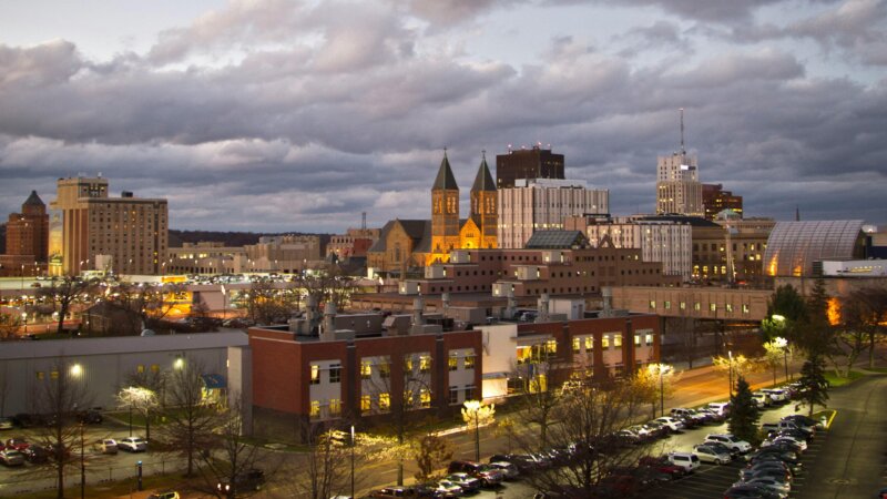 Night Time Akron Cityscape