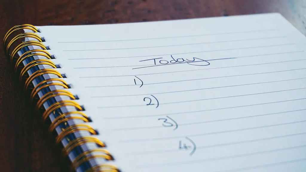 A To-Do List in a Notebook