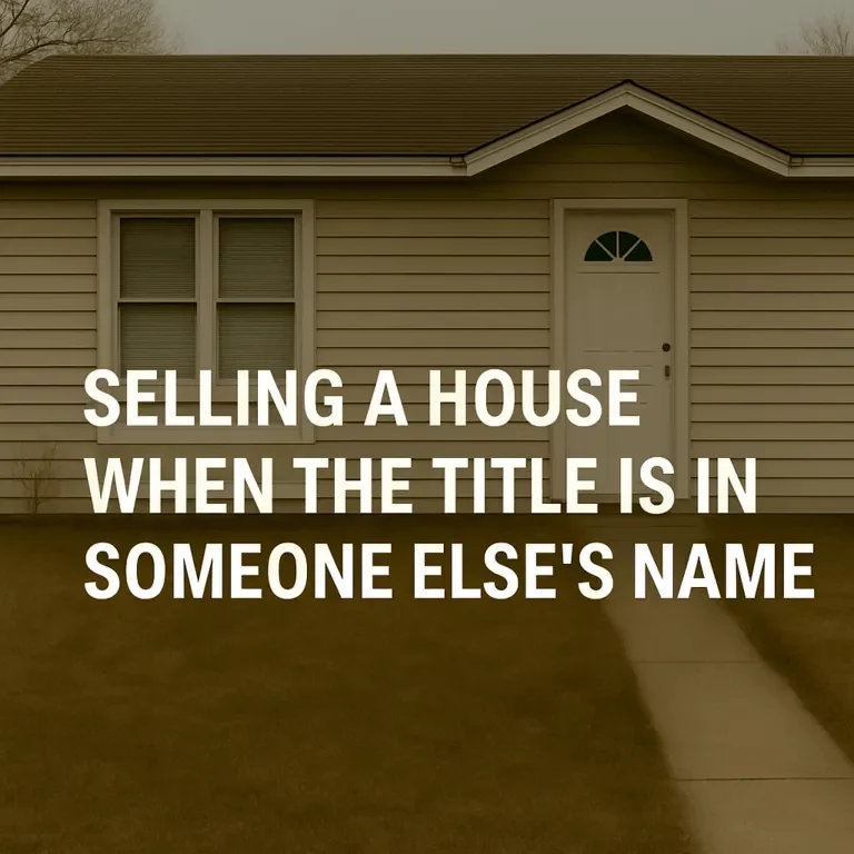 Sell a house when the title is not in your name
