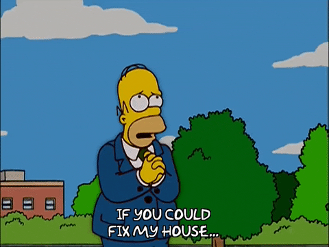 homer simpson trying to fix his home