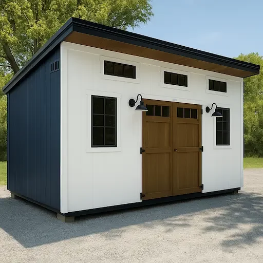 lean to modern shed