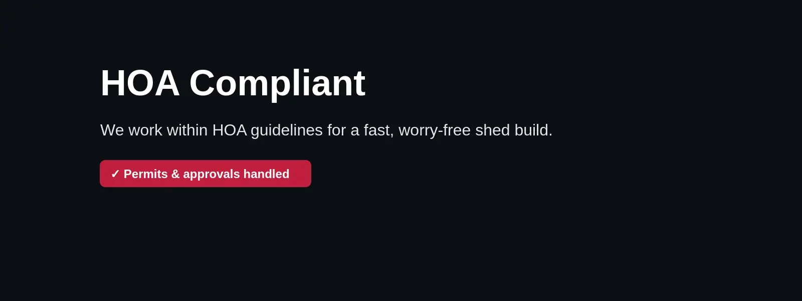 working with HOA for easy installs